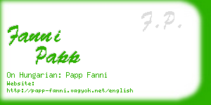 fanni papp business card